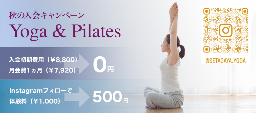 秋の入会キャンペーン Yoga & Pilates