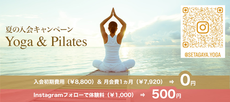 夏の入会キャンペーン Yoga & Pilates